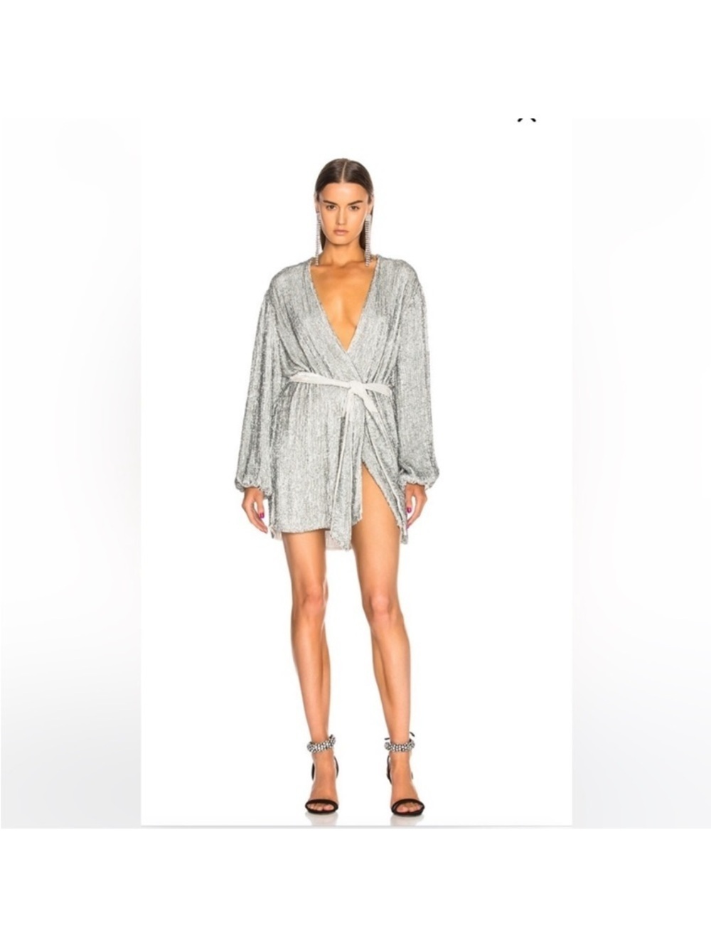 Retrofete GABRIELLE ROBE Dress Silver Cloud Sequin S